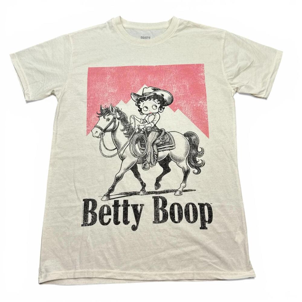 Betty Boop White Graphic Tee with Pink Accent
